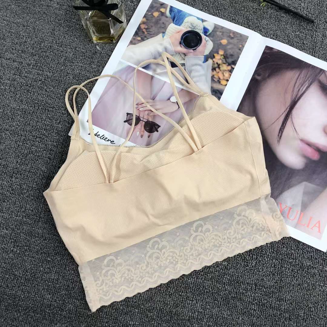 Nuevo encaje de alta calidad belleza volver chaleco inalámbrico sexy sujetador ropa interior deportiva mujeres al por mayor