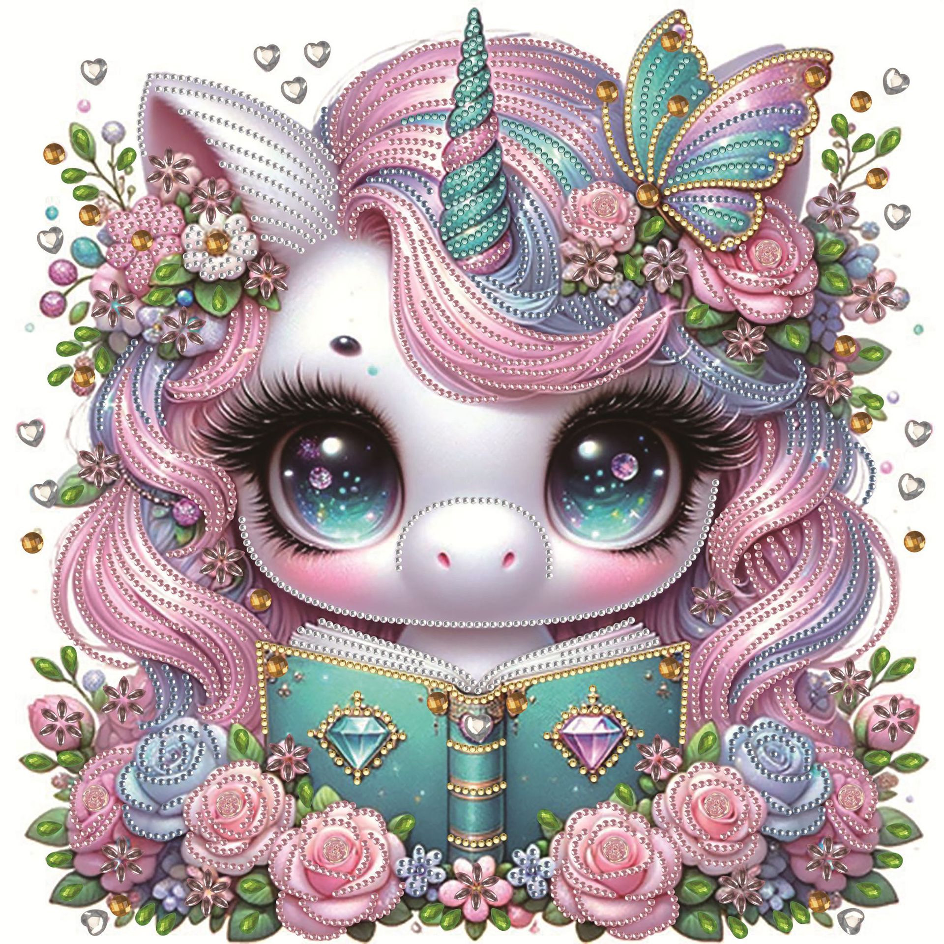 Pintura artesanal con diamantes