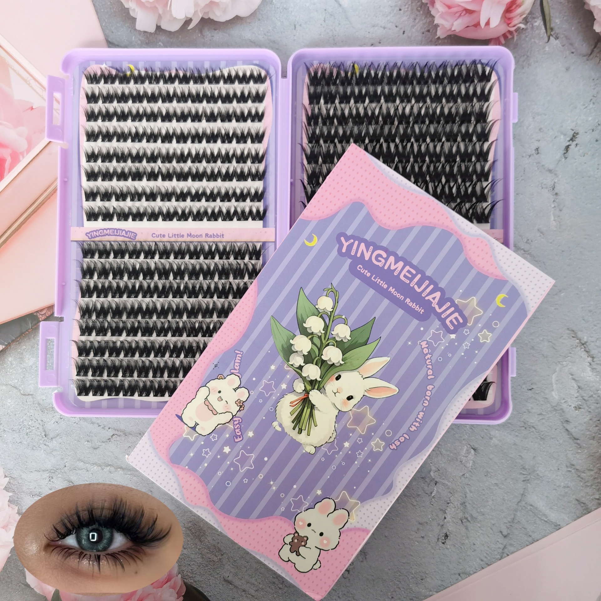 Parillas falsas transfronterizas, pestañas extendidas sin pecado, pestañas densa, pestañas falsas DIY, estilo natural, pestañas falsas sin pegamento.