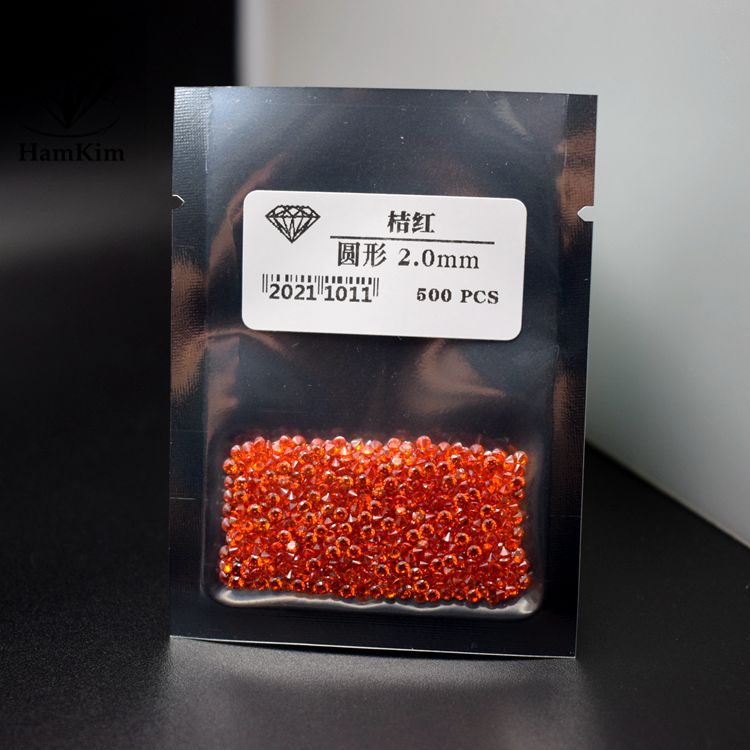 圆形 桔红小钻