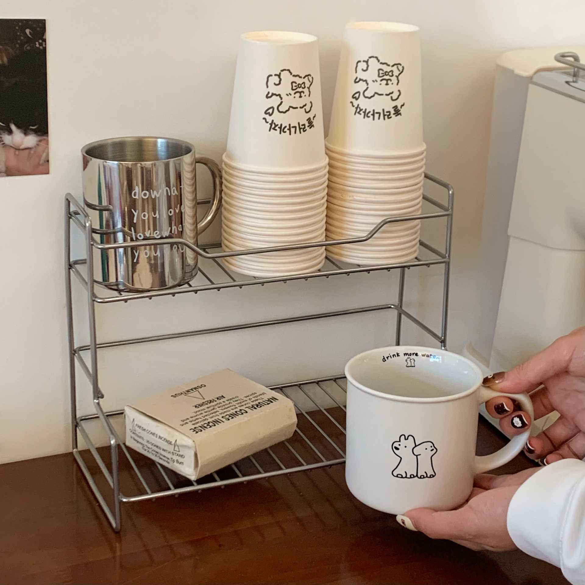 Casual Ins Style Stainless Steel Desktop Storage Rack Kitchen Seasoning Multi-Layer Storage Rack Countertop Skin Care Product Storage Rack