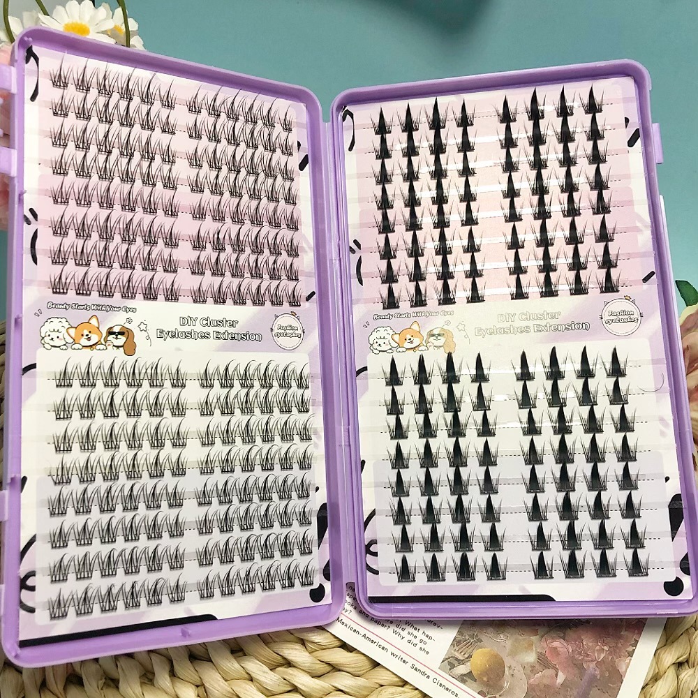 Serie de pestañas postizas transfronterizas Libro de pestañas de comercio exterior Pestañas postizas en inglés completas Pestañas postizas de gran capacidad, pelo segmentado de un solo racimo