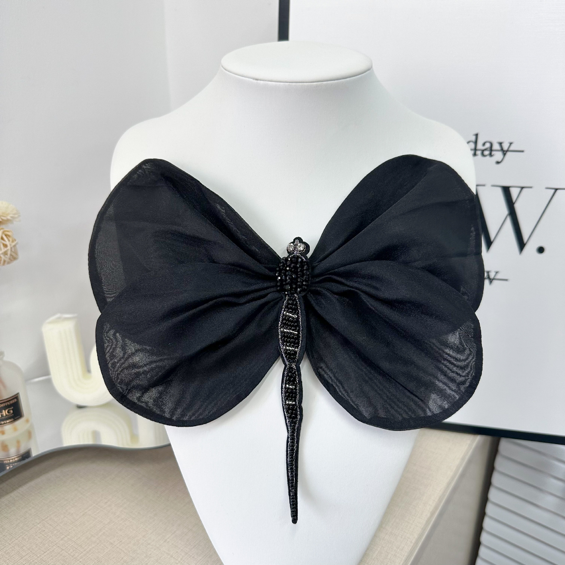 Cuello tridimensional cuentas dragón tela accesorios collar flores ropa infantil decoración vestido vestido vestido de baile vestido accesorios vestido