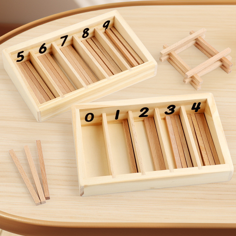 Nuevo producto transfronterizo caja de varilla de huso ayudas didácticas para la educación de la primera infancia ayudas didácticas Montessori ayudas didácticas para la educación sensorial Montessori
