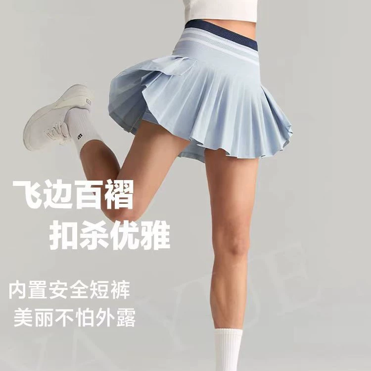 Новые леггинсы с высокой талией и теннисная юбка для женщин, плиссированная фитнес-юбка, короткая юбка для активного отдыха, бадминтона, спорта, быстросохнущая, для бега