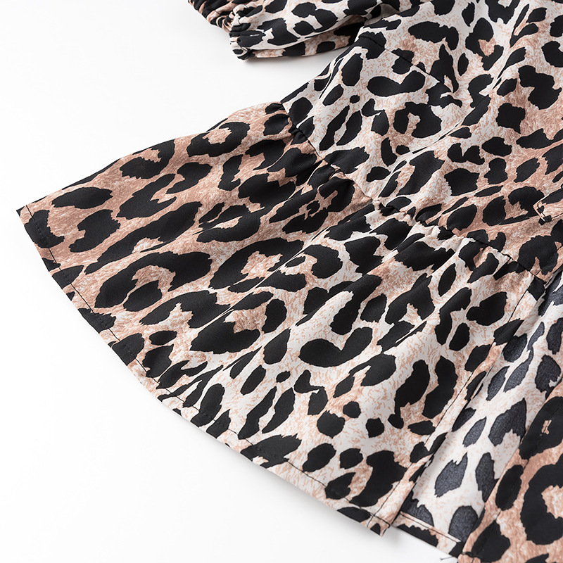 Round Neck Neckline Wholesale Women's Sexy Streetwear Leopard Short Sleeve Printing Blouses
