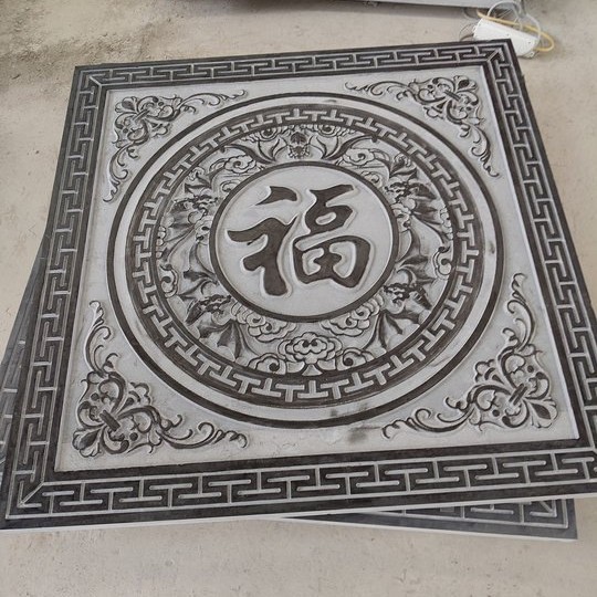青石地雕浮雕壁画庭院户外石雕壁画铺路地雕福字大理石刻字牌匾