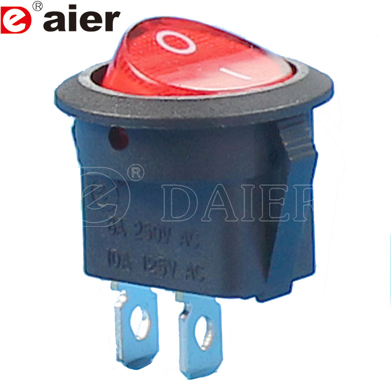 KCD1-8-101乐清戴尔电子戴尔开关 红上圆下方  圆形船型开关