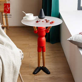 佛山家具创意木偶茶几 北欧个性装饰角几 客厅小户型实木沙发边几