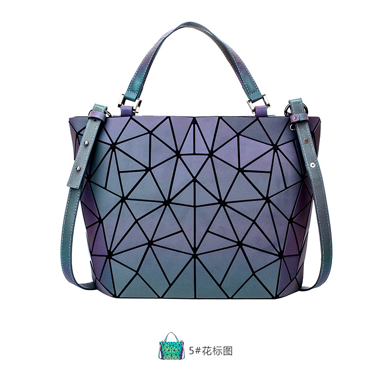 Estilo japonés rombo geométrico mochila mujer fresco nueva moda láser de gran capacidad mochila mujer estudiante mochila