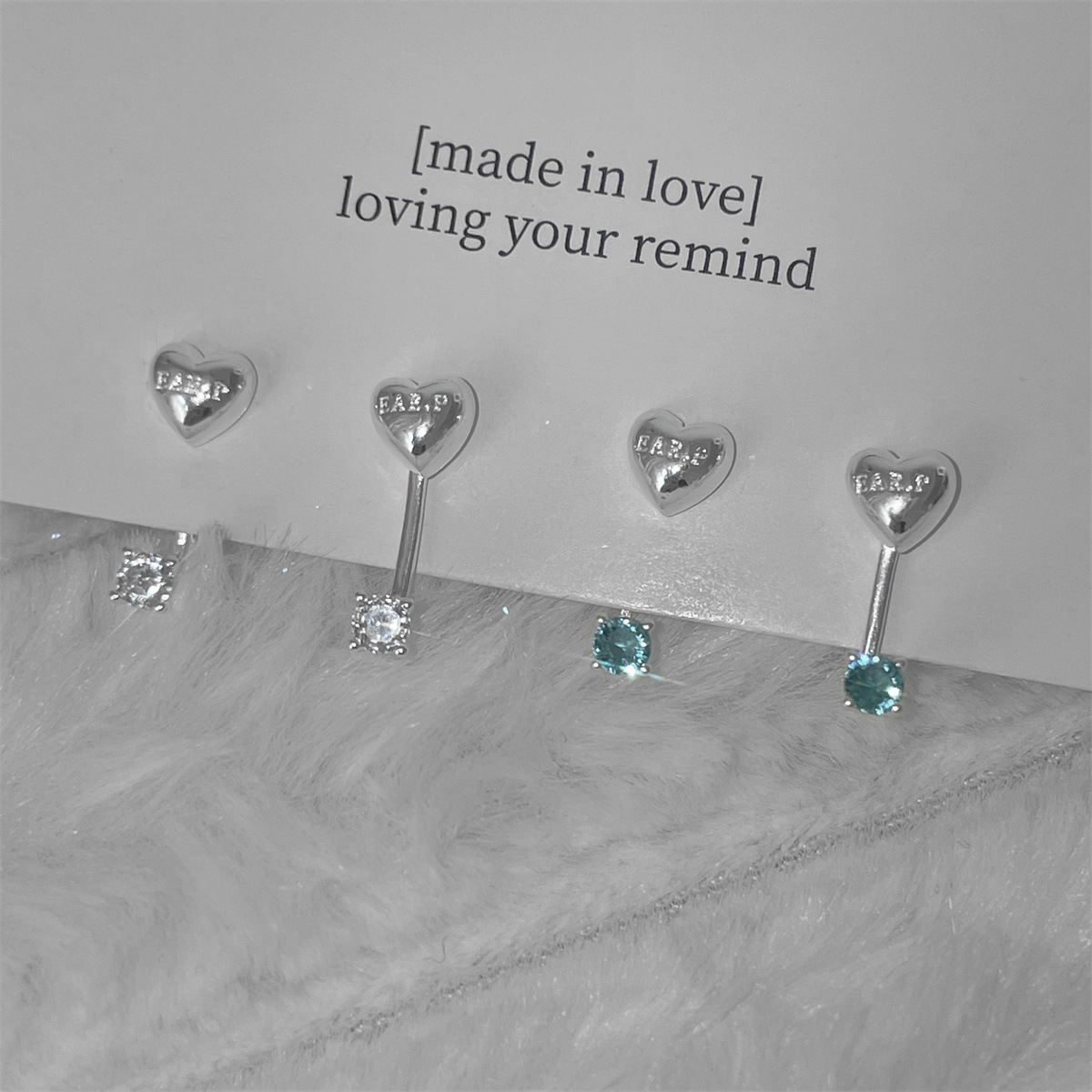 輕奢精緻愛心後掛式耳釘女小眾設計高級感銀針鋯石耳飾新款批發