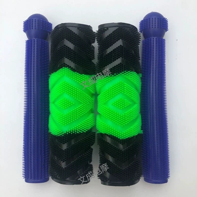 Motorcycle Handle Cover — electric vehicle handlebar gloves, non-slip - tri-color-black-green-black-blue-brake-handle-covers