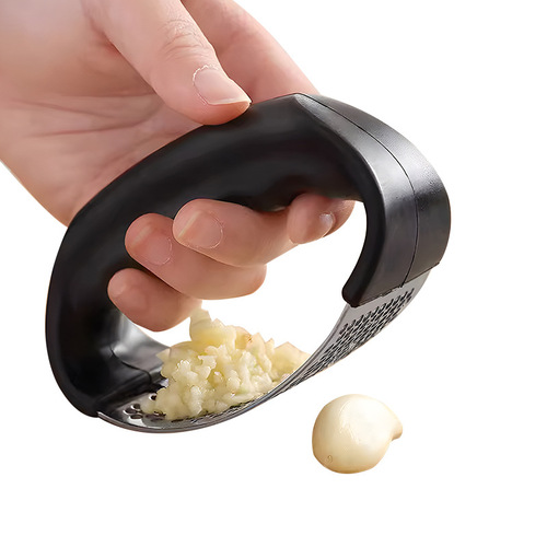Stainless Steel Garlic Press, Manual Ring-Shaped Garlic Mincer, Household Garlic Grater & Crusher, Garlic Paste Squeezer, Kitchen Tool
