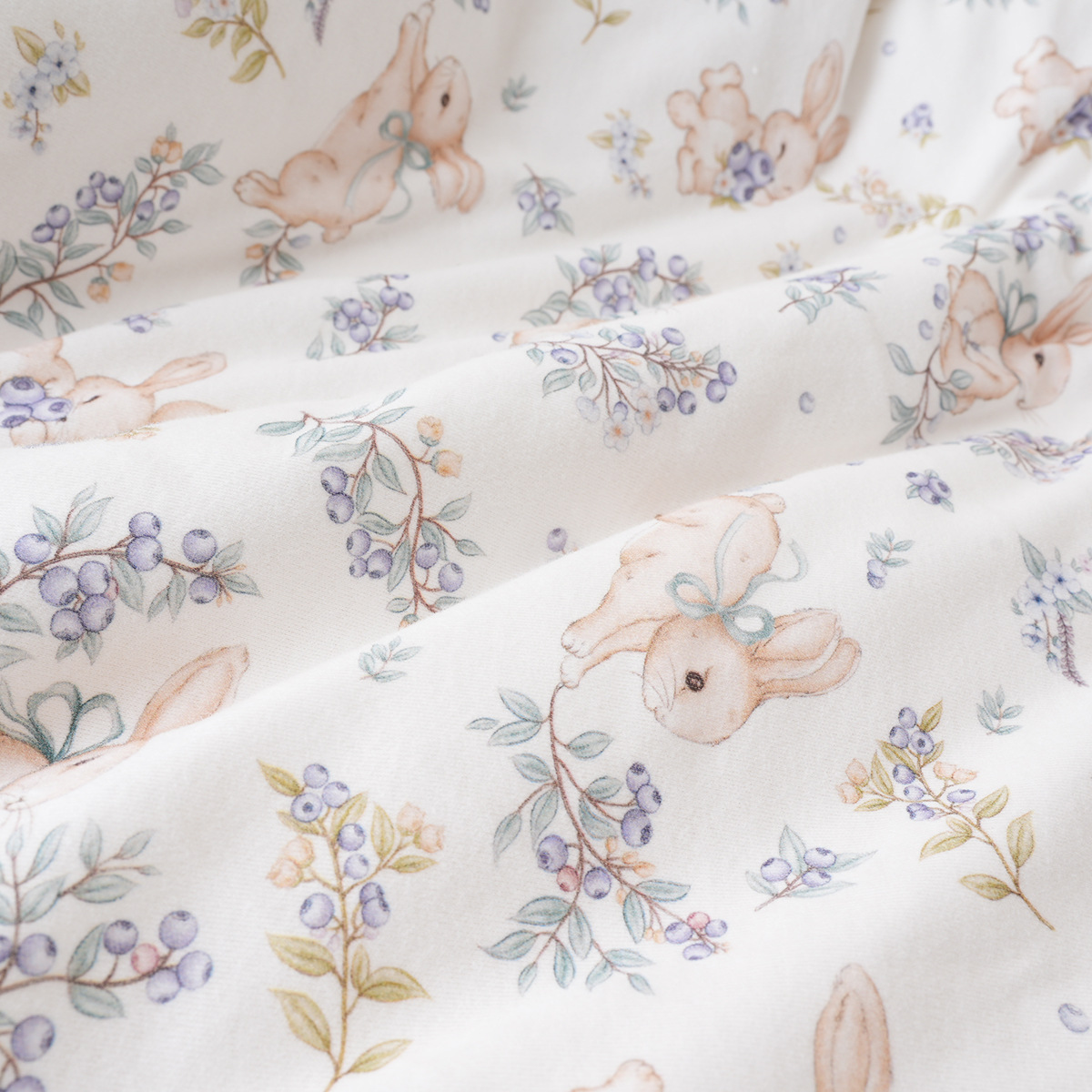 Blueberry rabbit [5a antibacterial combed cotton - bound edge style]
