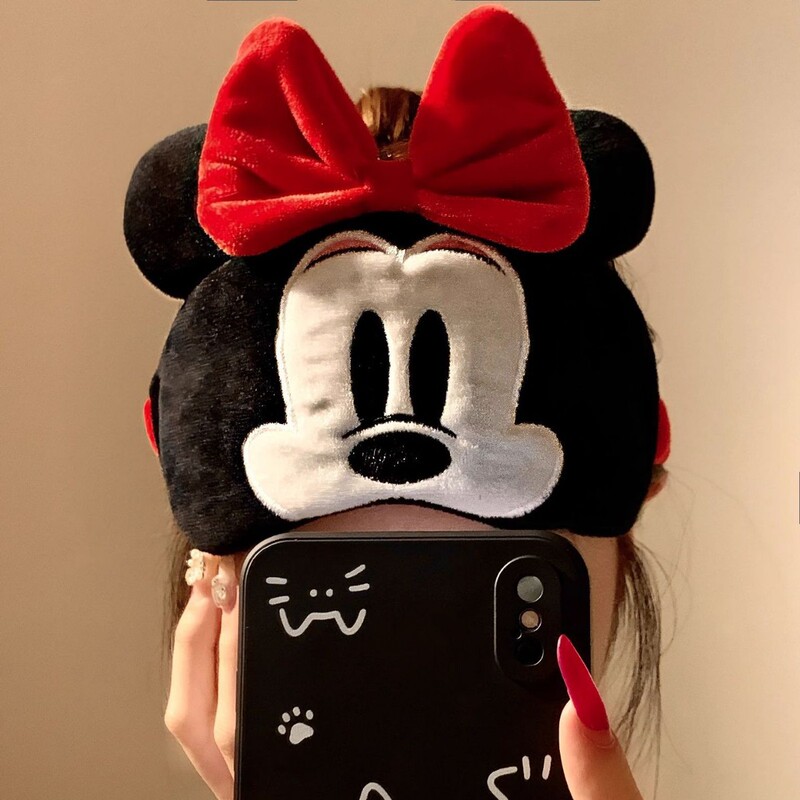 Mickey Eye Mask for Sleep, Light-Blocking, Cute Cartoon Minnie, Funny, Women's Travel Headband, Dual-Use for Washing and Grooming, Student Mickey Eye Mask for Sleep, Light-Blocking, Cute Cartoon Minnie, Funny, Women's Travel Headband, Dual-Use for Washing and Grooming, Student
