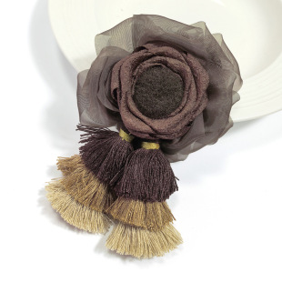 Fabric Handmade Flowers, Kapok Flowers, Large Flower Curtains with Leaves, Decorative Brooch Accessories, Retro Decoration