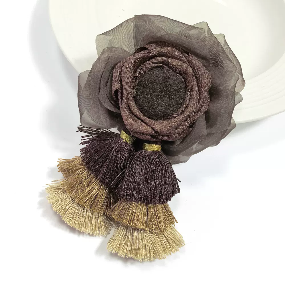 布艺手工花朵木棉花 带叶大花朵窗帘帷幔装饰胸针配件复古装饰