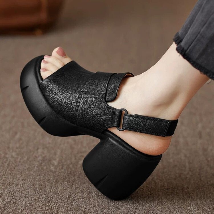 Thick-Soled Chunky Heel Sandals for Women, 2026 Summer New Style, Comfortable and Versatile, Waterproof Platform, Open-Toe High Heels with Single Strap Thick-Soled Chunky Heel Sandals for Women, 2026 Summer New Style, Comfortable and Versatile, Waterproof Platform, Open-Toe High Heels with Single Strap