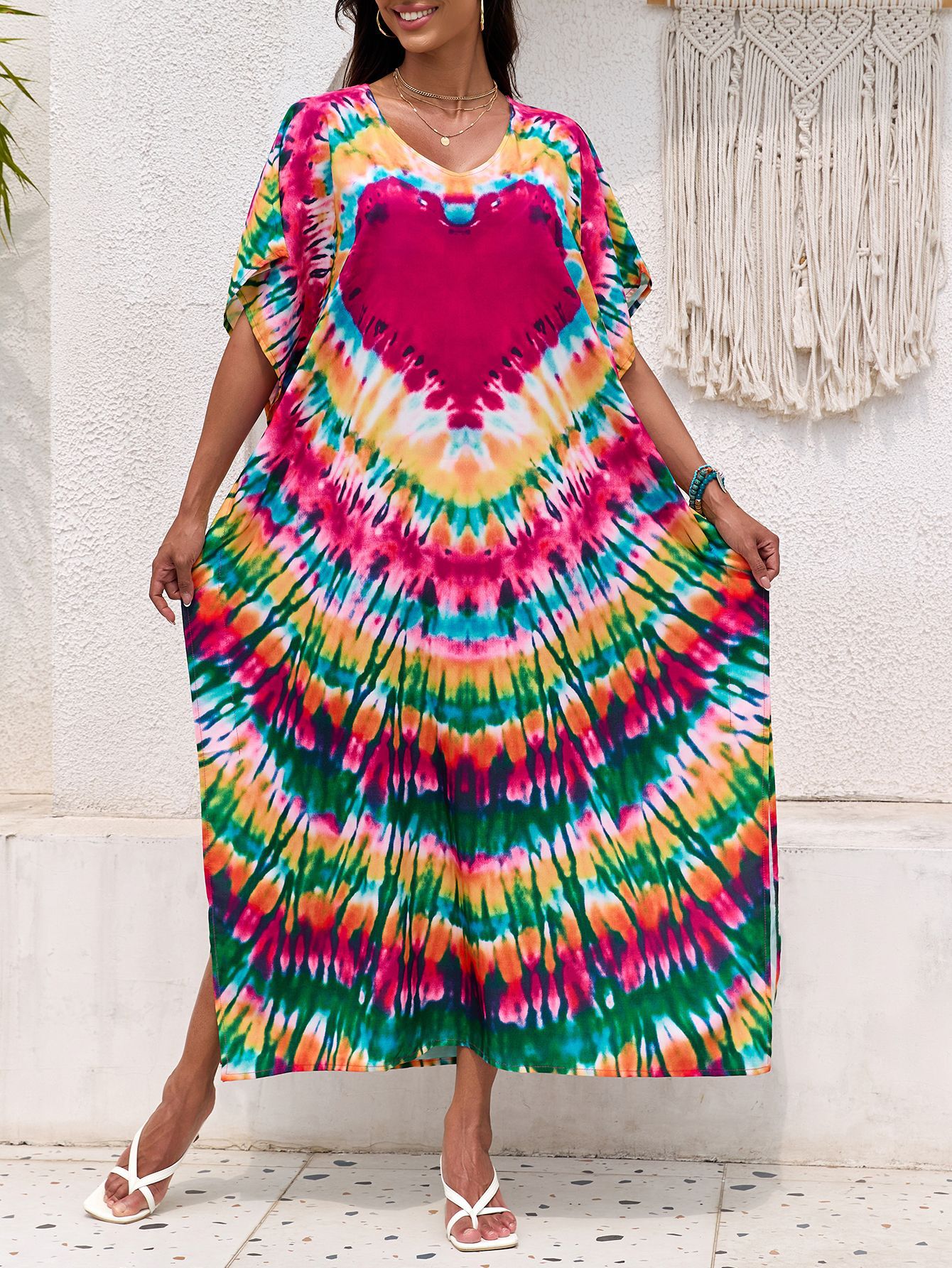 Blusa de playa suelta europea y americana transfronteriza falda larga bohemia blusa de bikini Z201-2 de playa