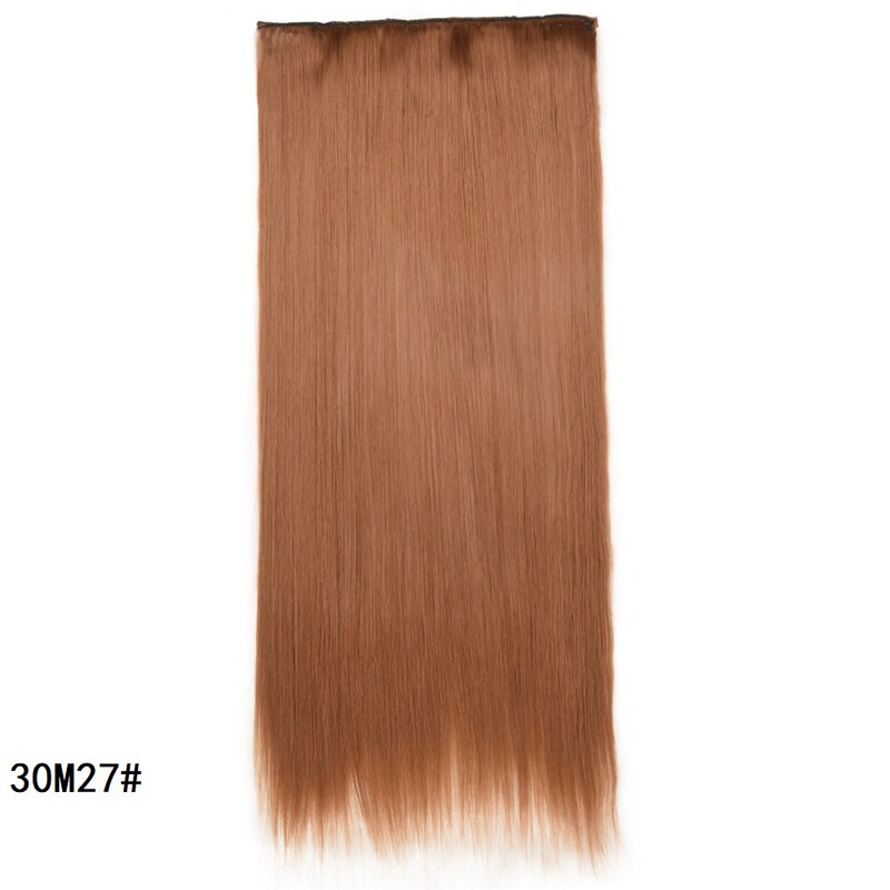 ヨーロッパとアメリカの女性用ウィッグ、ロングストレートヘアエクステ、ワンピース5クリップウィッグ、クリップヘア、化学繊維ヘアカーテン、工場直販|undefined