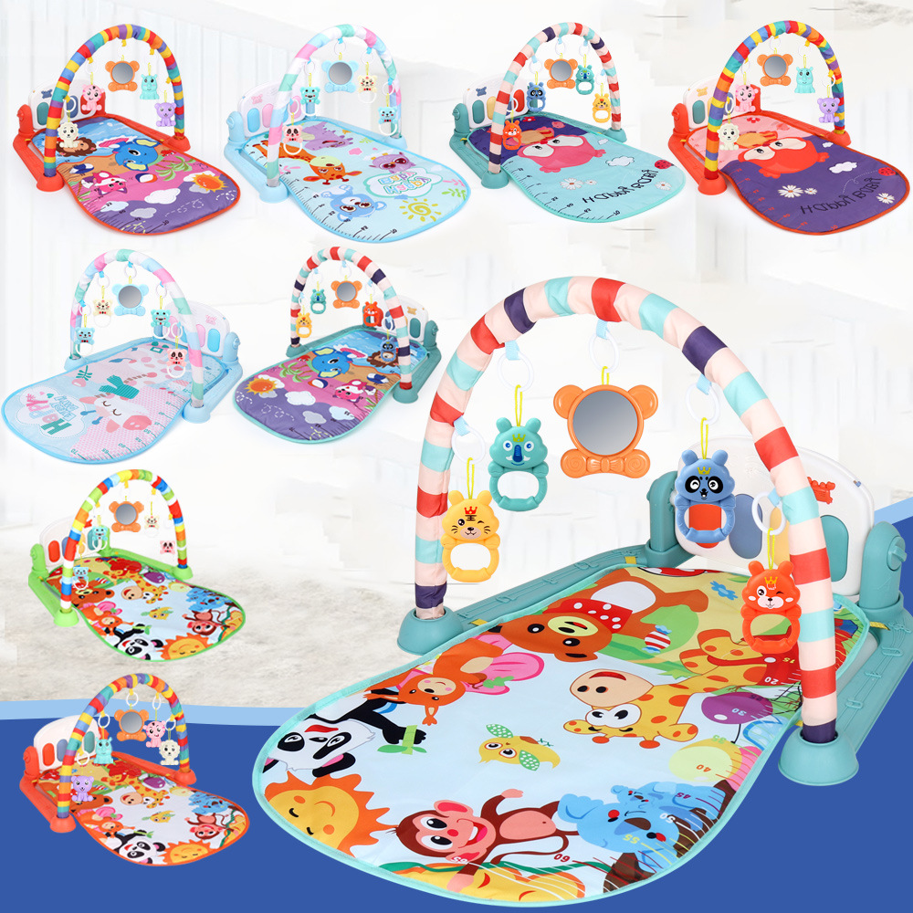 婴儿健身架脚踏琴 0-36个月多功能带吊件声光音乐早教宝宝爬行垫