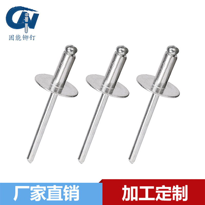 现货开口大帽沿抽芯铆钉大帽檐铝铁铆钉 大头拉钉5050铝合金拉钉