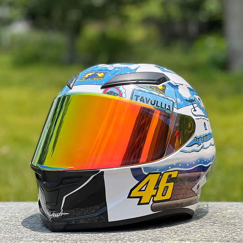 Motorcycle Helmet Personalized Snow House Style with Extended Spoiler