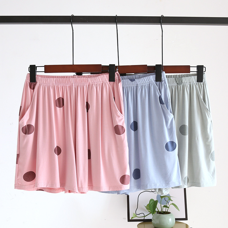 Polka dot pajama pants women's modal thin shorts draping stretch Sports beach pants fifth pants outer wear home pants