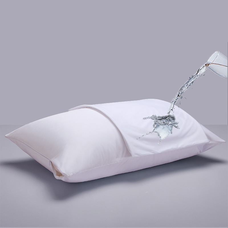 Amazon exportación algodón funda de almohada impermeable anti-saliva almohada toalla látex funda de almohada impermeable anti-ácaro par