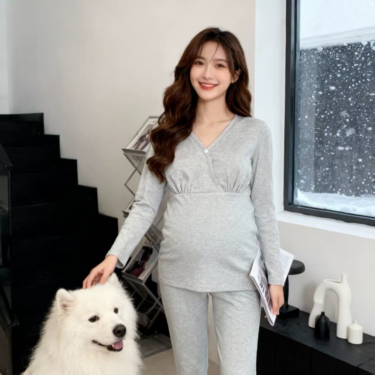 Цветная пряжа из хлопчатобумажной шерсти утолщенные крестообразные наборы без бюстгальтера плюс размер домашнего обихода повседневная одежда для кормящих