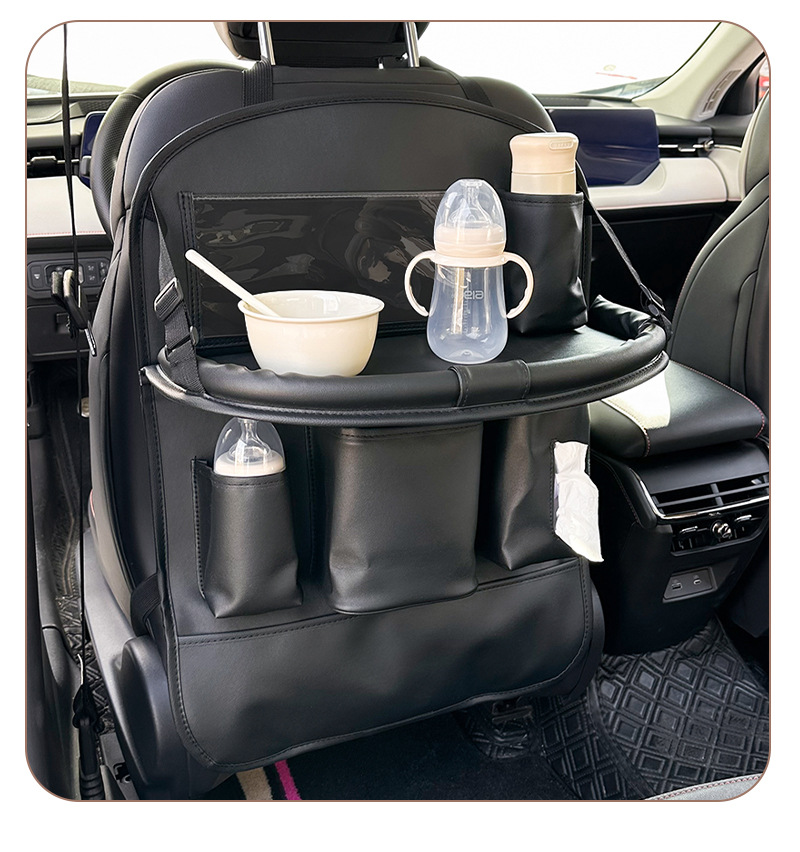 Blue Rain Car Folding Table Board Car Storage Hanging Bag Leather Car Trash Can Multifunctional Dining Table Storage Bag
