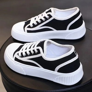 New Classic Women's All-match Canvas Shoes Fashion Casual Trendy Pure Student Shoes Breathable Thickened Bottom