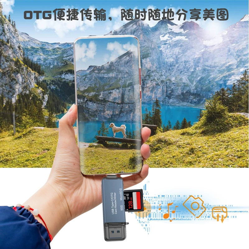 Кард-ридер USB 3.0 для чтения карт TF SD высокоскоростной многоформатный мини Type-C двойной дисковидный кард-ридер OTG