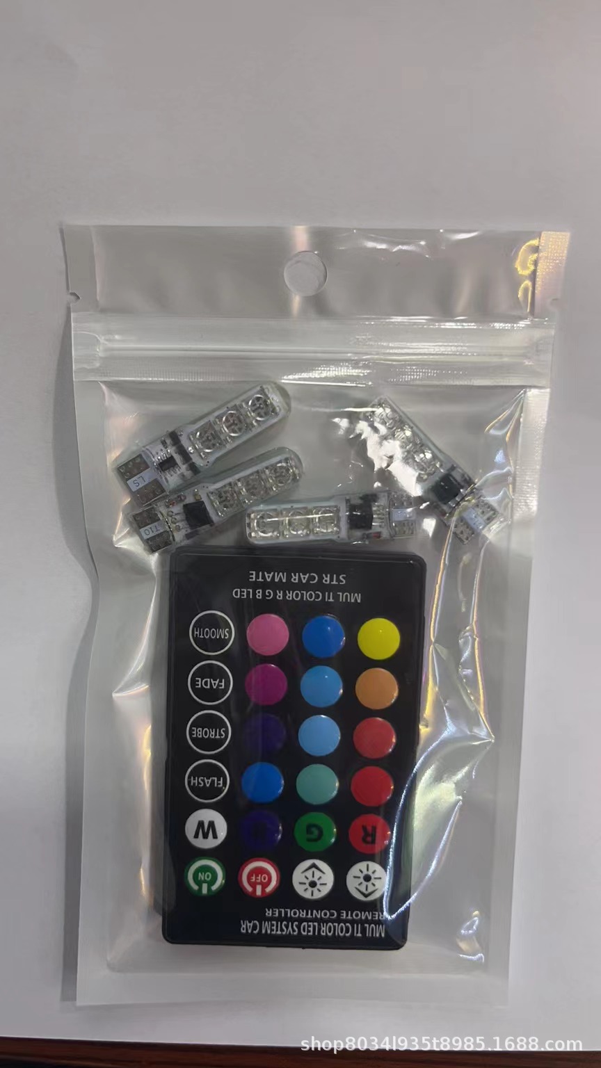 Coche LED ancho de luz T10 RGB de silicona 5050-6smd colorido pequeña luz matrícula luz flash de luz de la motocicleta