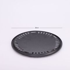 Korean-style stainless steel round cast iron grill pan outdoor portable barbecue plate home charcoal grill fire pit tea cooking