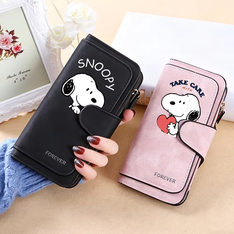 Anime Snoopy Large-Capacity Wallet, Women's Fashion Wallet, Women's Commuter Portable Fashion Credit Card Holder