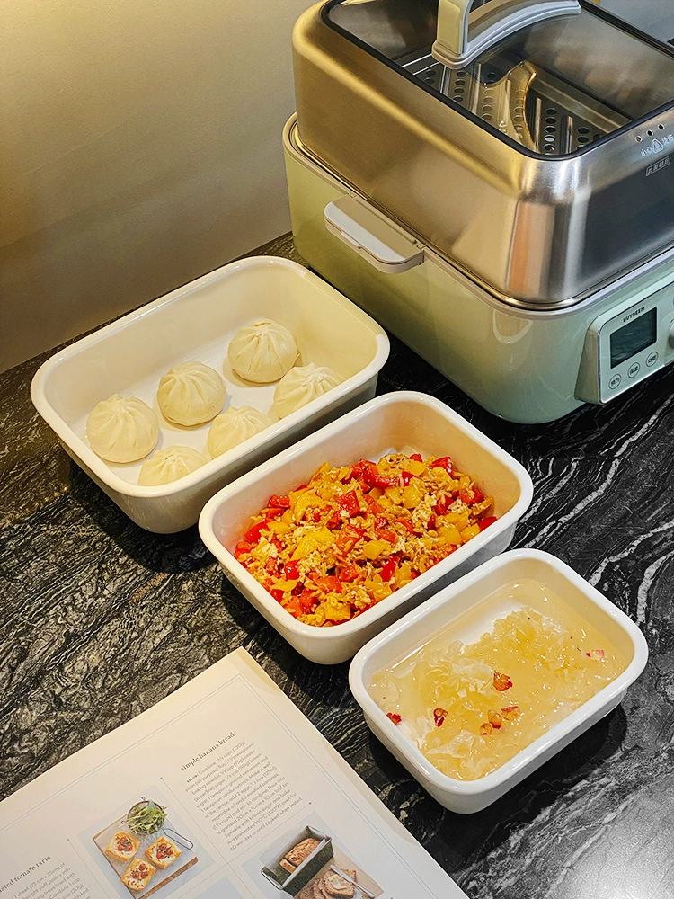 日式陶瓷烤碗家用蒸盘微波炉烤箱餐具碗创意长方形焗饭碗烤盘