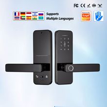 不锈钢密码锁无人酒店用门锁智能涂鸦wifi远程开锁指纹方形执手锁