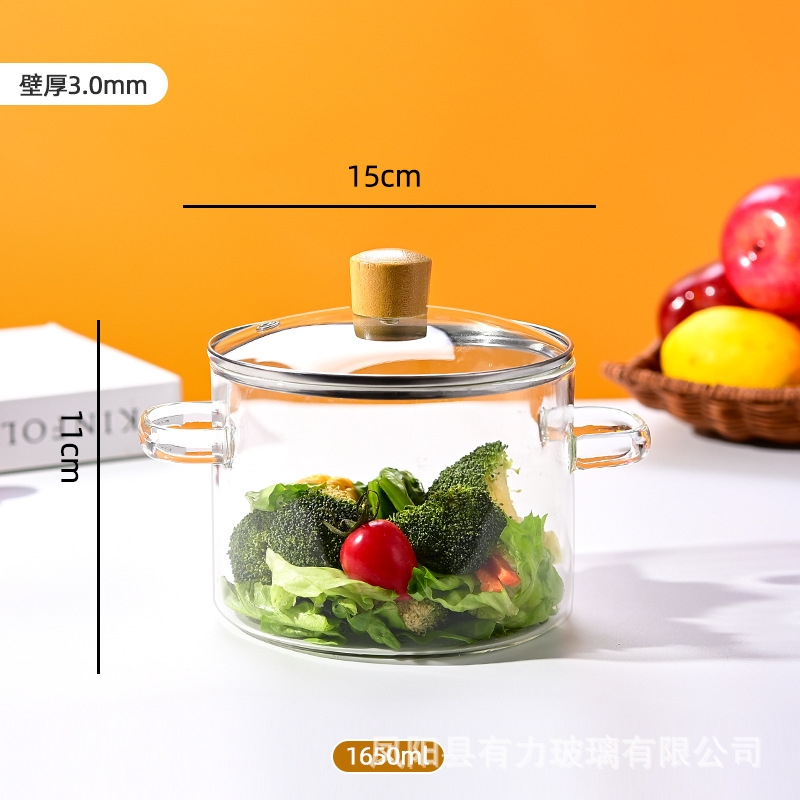 Olla de vidrio con alto contenido de borosilicato, olla de leche pequeña resistente a altas temperaturas, olla de sopa transparente, estufa de cerámica eléctrica, olla de vino hervido especial, olla de cocción