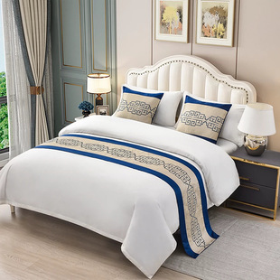 Homestay Hotel Bed Flag Bed Tail Towel Hotel Bedding High-end Luxury Home Bed Bed Scarf Bed Cover Mat