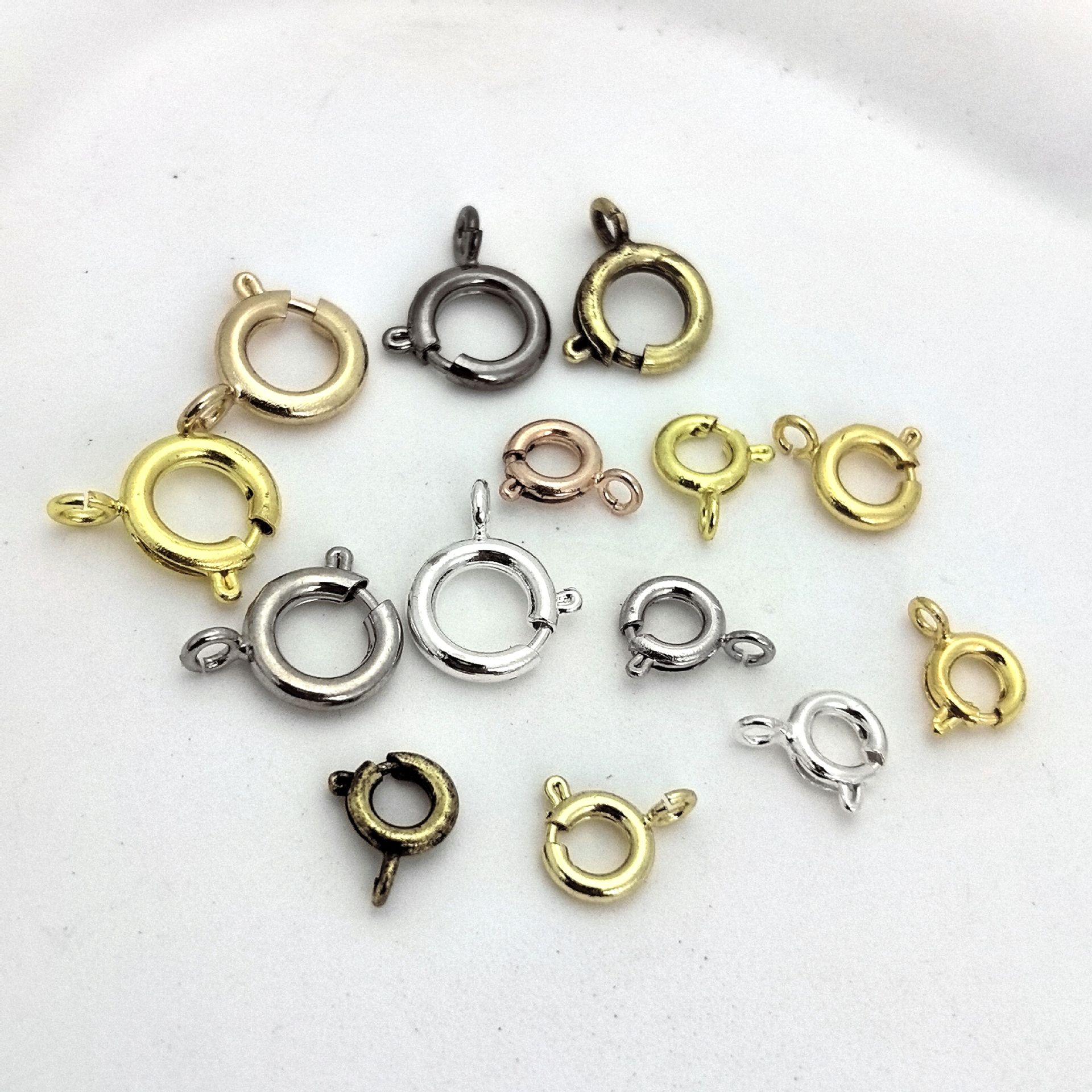 多规格弹簧扣diy材料手工串珠铜保色手链项链眼镜链饰品配件批发