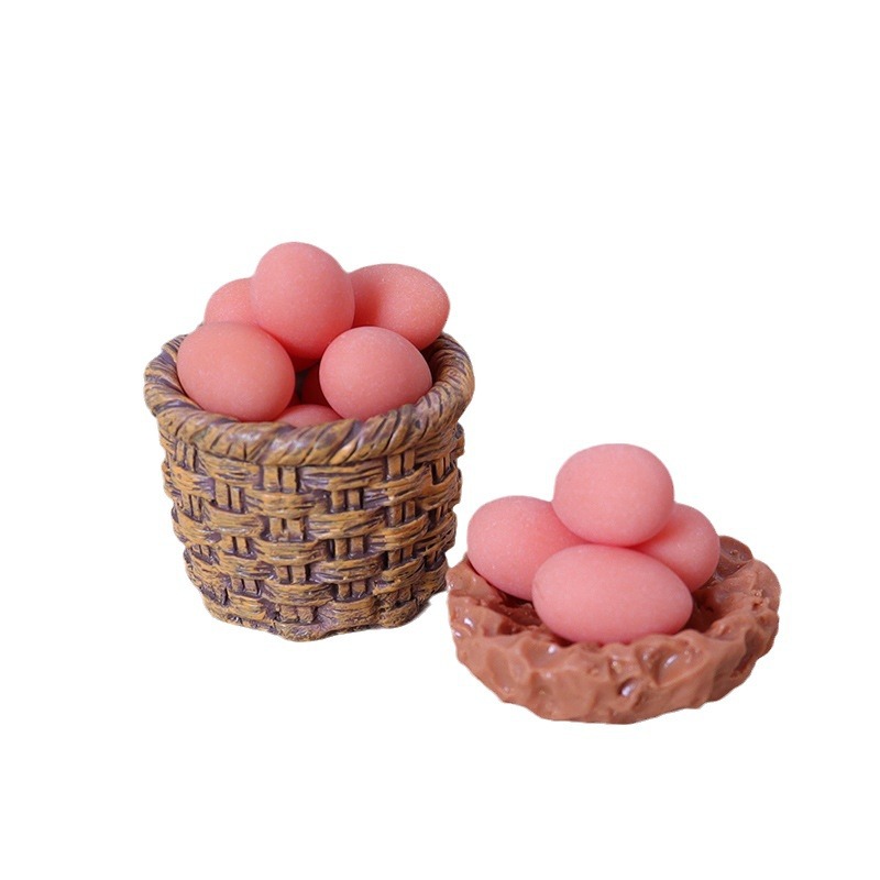 Dollhouse miniatura OB11 comida y juego accesorios de tiro modelo decoración escena huevo pollo nido combinación