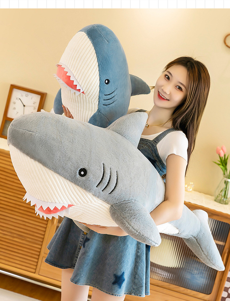 Shark Pillow Whale Pillow Sleeping Doll Soothing Doll Bedroom Super Soft Clip Leg Pillow Birthday Gift for Men and Women