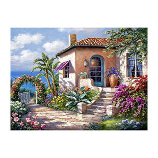 Sea View Villa seaside house landscape home garden Diamond painting cross stitch wholesale full diamond embroidery