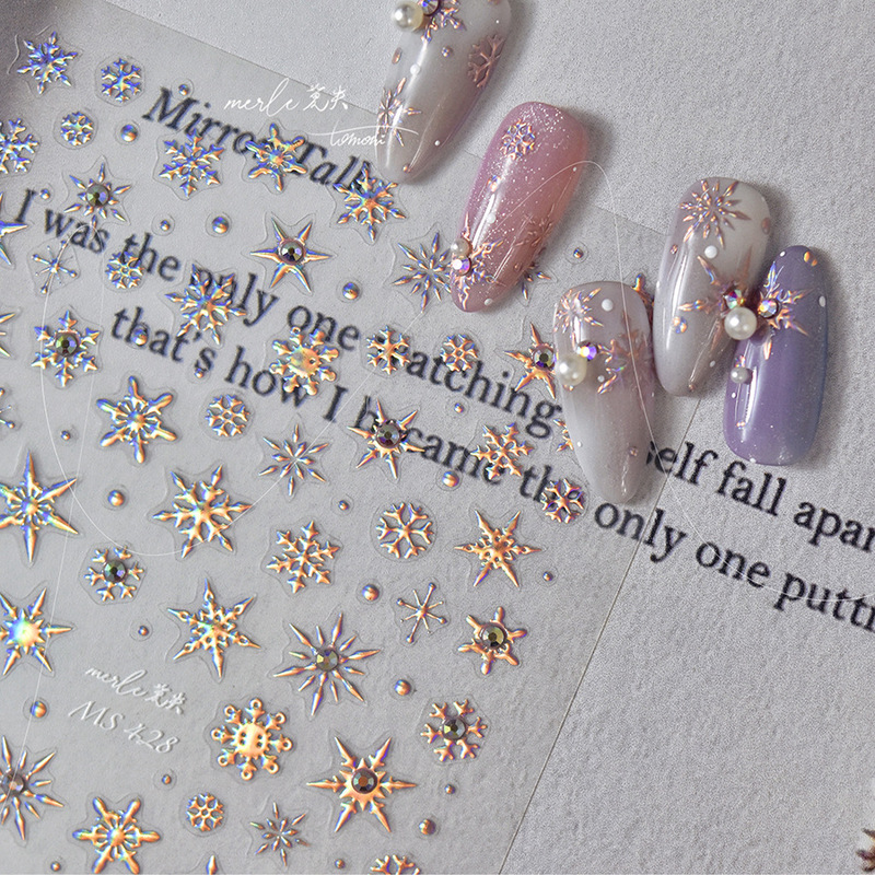 tomoni crystal diamond nail stickers no loss cooperation Vintage nail stickers wholesale gilding snowflake MS428