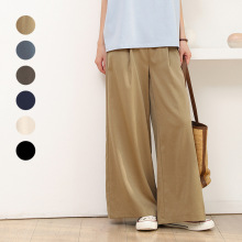 出口日本女装休闲直筒裤日系夏季新款慵懒宽松纯色现货跨境亚马逊