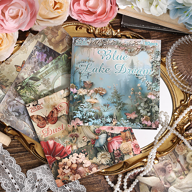 Melodía de bosque sin material adhesivo papel DIY desgarrable libro de cuentas de mano fondo paisajismo pegatinas libro de notas transfronterizas