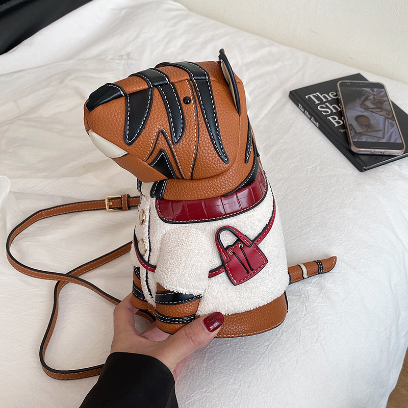 跨境小众可爱动物包新款外贸潮流小老虎异形包ins时尚单肩斜挎包