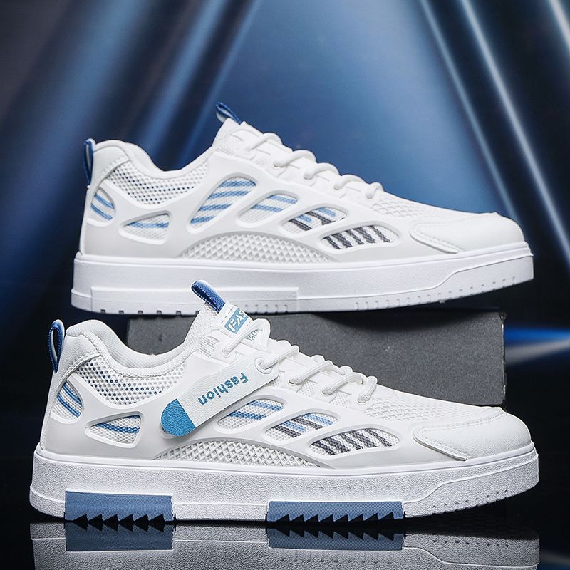 Zapatos de hombre nuevos zapatos blancos de verano de moda coreana versátil zapatos de skate transpirables juveniles zapatos deportivos casuales de moda para hombres