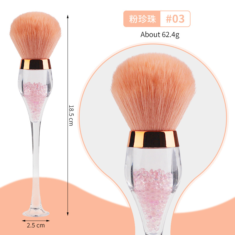 Nuevo cepillo de polvo de manicura transfronterizo tipo reloj de arena cepillo de limpieza de pelo suave herramientas de maquillaje de polvo de limpieza